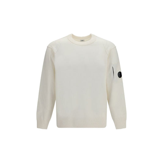 Sweatshirt by C.P. Company for men in polyamide & merino wool white features a unrivaled silhouette with a refined crew neckline and unrivaled detailing for a sophisticated look.