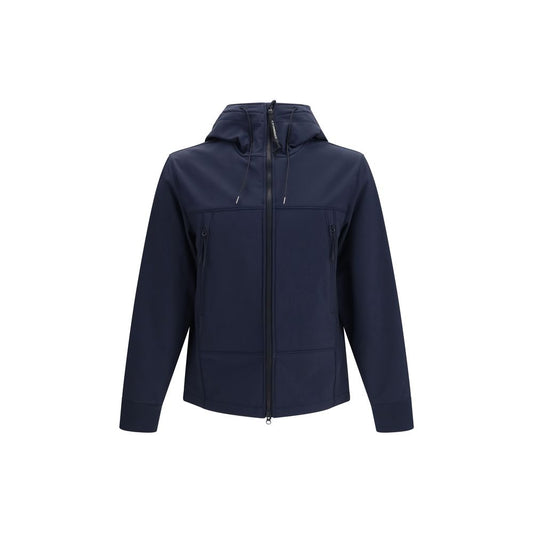 Hooded Windbreaker Jacket by C.P. Company for men in polyester blue features an magnificent silhouette, showcasing the sophisticated hooded neckline and functional pockets, hooded & windproof for a premium, magnificent look.