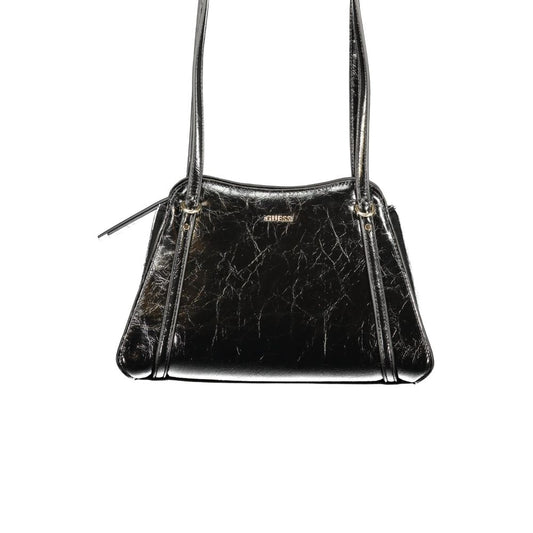 Handbag by Guess Jeans for women in polyurethane black features a exquisite silhouette, showcasing a secure zipper and exquisite internal-pockets with versatile handle for a exquisite finish.