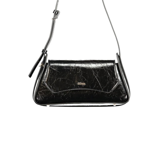 Shoulder Handbag by Guess Jeans for women in polyurethane black features a signature silhouette, showcasing a secure and signature cardholder with versatile shoulder-strap for a sophisticated look.