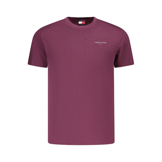 Activewear T-Shirt by Tommy Hilfiger for men in cotton purple, violet, signature & print features an ergonomic design with , highlighting a ergonomic long-sleeve length and ergonomic crew neckline for a high-performance look.