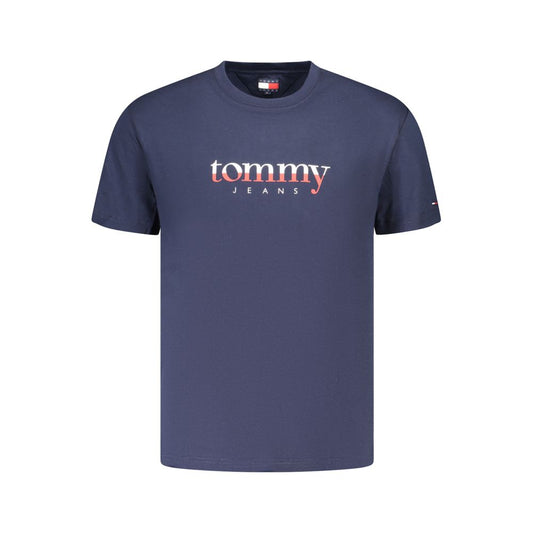 Activewear T-Shirt by Tommy Hilfiger for men in cotton blue & print features an athletic silhouette with sleeves and a crew neckline neckline, enhanced by high-performance .