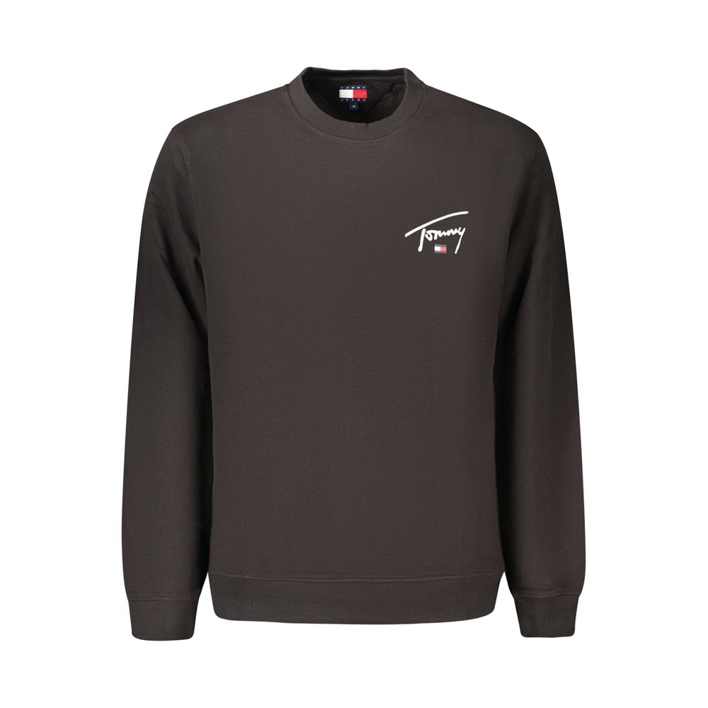 Sweatshirt by Tommy Hilfiger for men in cotton black & print presents a smart casual silhouette, featuring a smart casual crew neckline and for a sophisticated look.