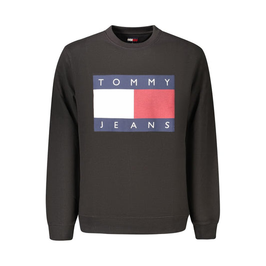 Sweatshirt by Tommy Hilfiger for men in cotton black & print presents a smart casual silhouette, featuring a smart casual crew neckline and for a sophisticated look.