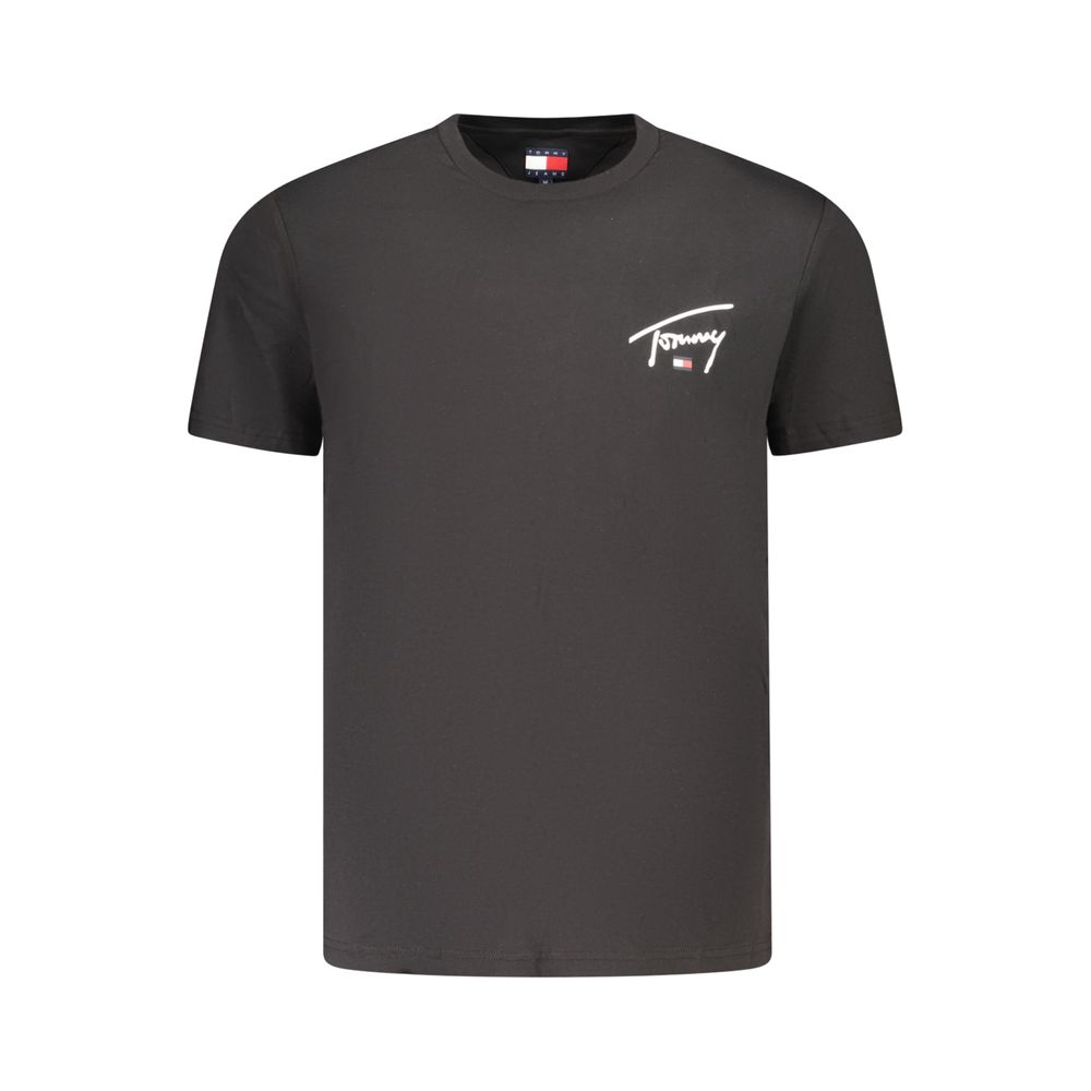 T-Shirt by Tommy Hilfiger for men in cotton black & print features an on trend silhouette, perfectly showcasing a on trend and crew neckline for an elevated aesthetic.