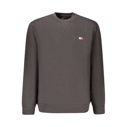 Sweatshirt by Tommy Hilfiger for men in cotton polyester black features an provocated silhouette, detailed with a provocated and a refined crew neckline for a sophisticated aesthetic.
