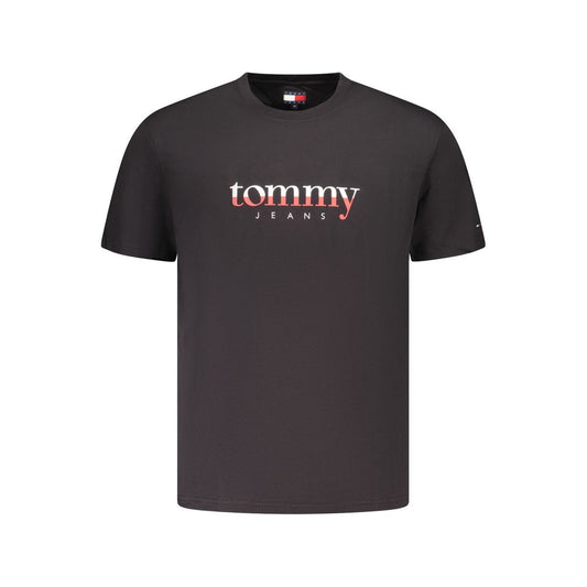 Activewear T-Shirt by Tommy Hilfiger for men in cotton black & print features a versatile silhouette, showcasing a versatile crew neckline and detailed with high-performance for a premium look.