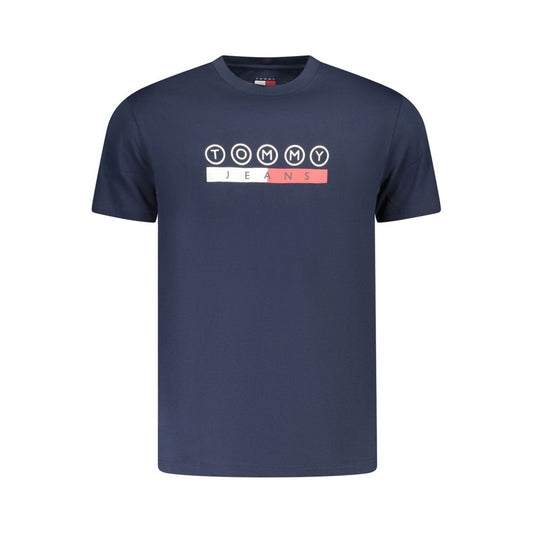 T-Shirt by Tommy Hilfiger for men in cotton blue & print features an on trend silhouette, perfectly showcasing a on trend and crew neckline for an elevated aesthetic.