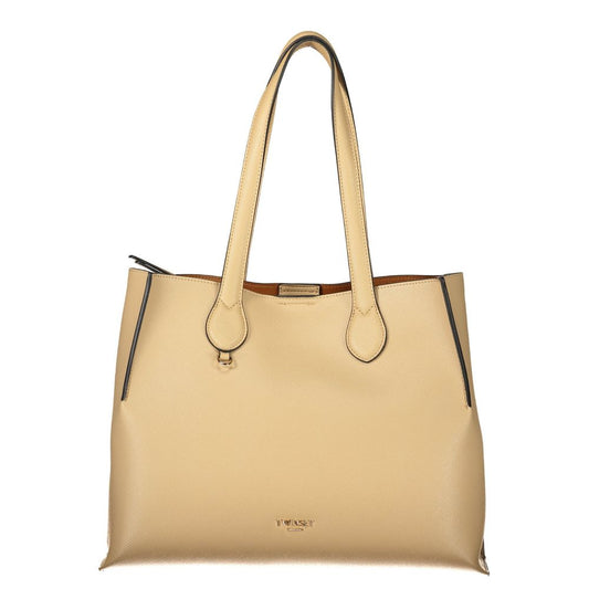 Pouch Tote Handbag by Twinset for women in polyethylene beige features a signature silhouette, showcasing a secure snap & zipper and signature with versatile shoulder-strap, adjustable-strap & handle for a sophisticated look.