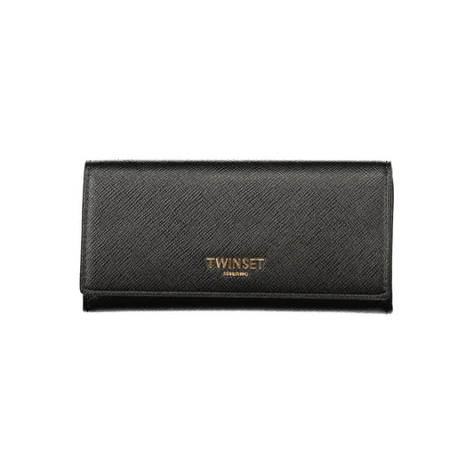 Cardholder Wallet by Twinset for women in polyethylene black & brown presents a streamlined silhouette, showcasing the sophisticated design of the Polyethylene Cardholder Wallet collection with functional card-organization coin-purse.