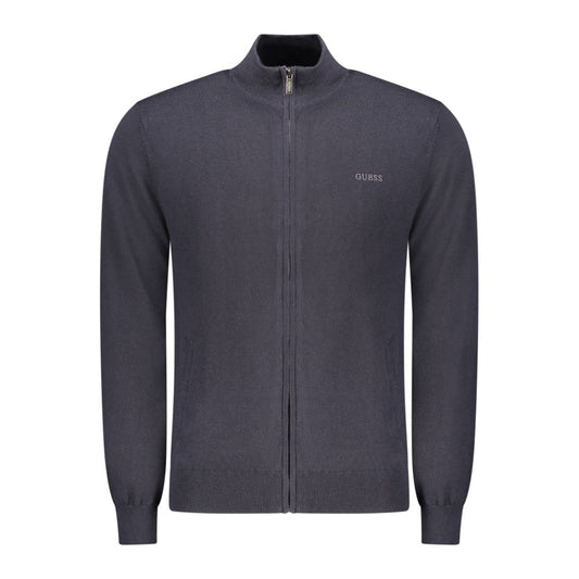 Cardigan by Guess Jeans for men in wool blue showcases a captivating silhouette, artfully detailed with a captivating and for a truly sophisticated captivating look.