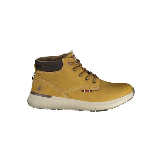 Lace-Up Ankle Boots by Lumberjack for men in polyester brown, yellow & print features an high-performance silhouette, showcasing the sophisticated design of the Men's Polyester Lace-Up Ankle Boots with a and a refined .