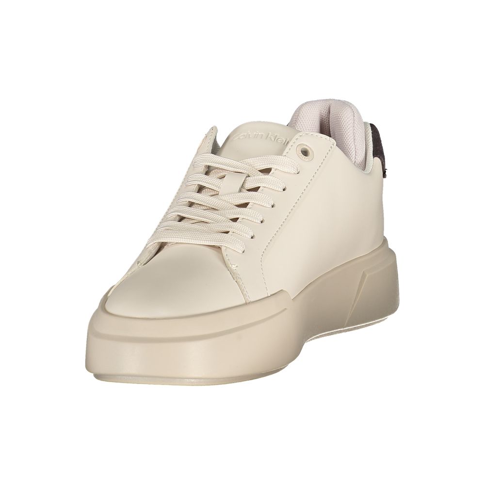 Calvin Klein White Polyester Athletic Sneakers