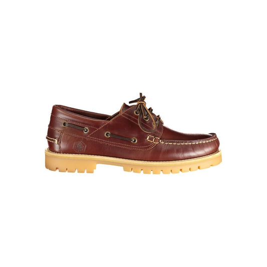 Loafer Slip-On Shoes by Lumberjack for men in leather brown & print showcases a resplendent Men's Leather Loafer Slip-On Shoes aesthetic, defined by its resplendent and elegant .
