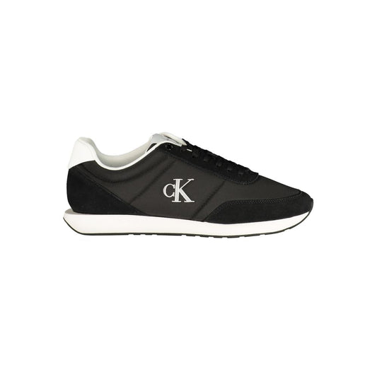 Athletic Sneakers by Calvin Klein for men in polyester black & white features an exquisite silhouette, showcasing the premium athletic style of the Men's Athletic Polyester Sneakers with an exquisite finish.