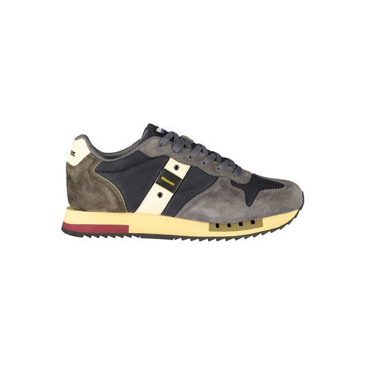 Athletic Sneakers by Blauer for men in polyester blue features an effortless chic silhouette, showcasing the signature athletic style of the Men's Athletic Polyester Sneakers collection with a truly effortless chic finish.