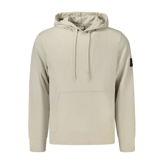 Sweatshirt Hoodie by Calvin Klein for men in cotton gray features a authentic silhouette, showcasing a sophisticated hooded neckline and authentic detail for a refined finish.