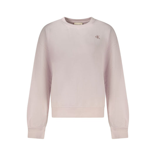 Sweatshirt by Calvin Klein for women in cotton pink presents a smart casual silhouette, featuring a smart casual crew neckline and for a sophisticated look.
