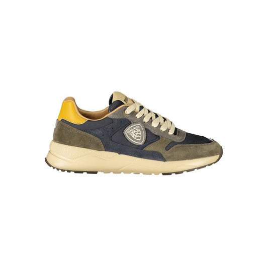 Athletic Sneakers by Blauer for men in polyester green presents a sleek silhouette, perfectly capturing the athletic style essence of Men's Athletic Polyester Sneakers with its sleek design and premium finish.