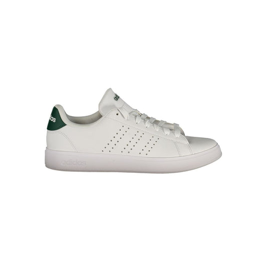 Athletic Sneakers by Adidas for men in polyester green, white & print presents a sleek silhouette, perfectly capturing the athletic style essence of Men's Athletic Polyester Sneakers with its sleek design and premium finish.