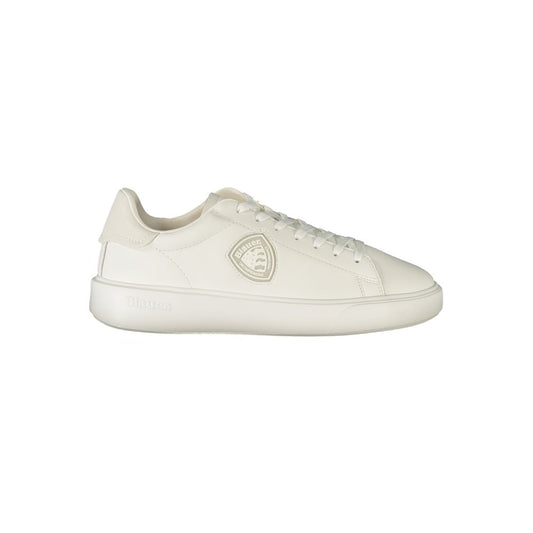 Athletic Sneakers by Blauer for men in polyester white & print features an exquisite silhouette, showcasing the premium athletic style of the Men's Athletic Polyester Sneakers with an exquisite finish.