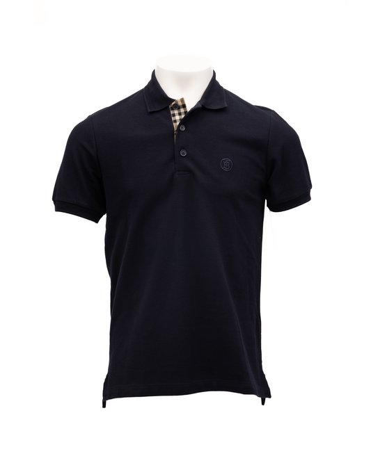 Polo Shirt by Burberry for men in cotton blue & signature presents a distinguished silhouette, showcasing a sophisticated and distinguished for a truly distinguished finish.