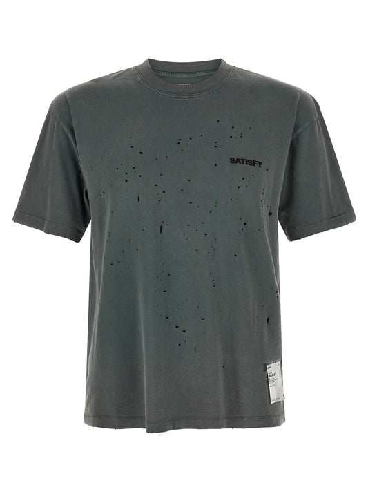 T-Shirt by SATISFY for men in organic cotton dark-gray, gray & signature features an on trend silhouette, perfectly showcasing a on trend and for an elevated aesthetic.