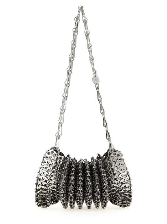 Shoulder Bag by Paco Rabanne for women in mesh & stainless steel silver & signature features a effortless sophistication silhouette, secured by a with ample and versatile shoulder-strap for a effortless sophistication finish.