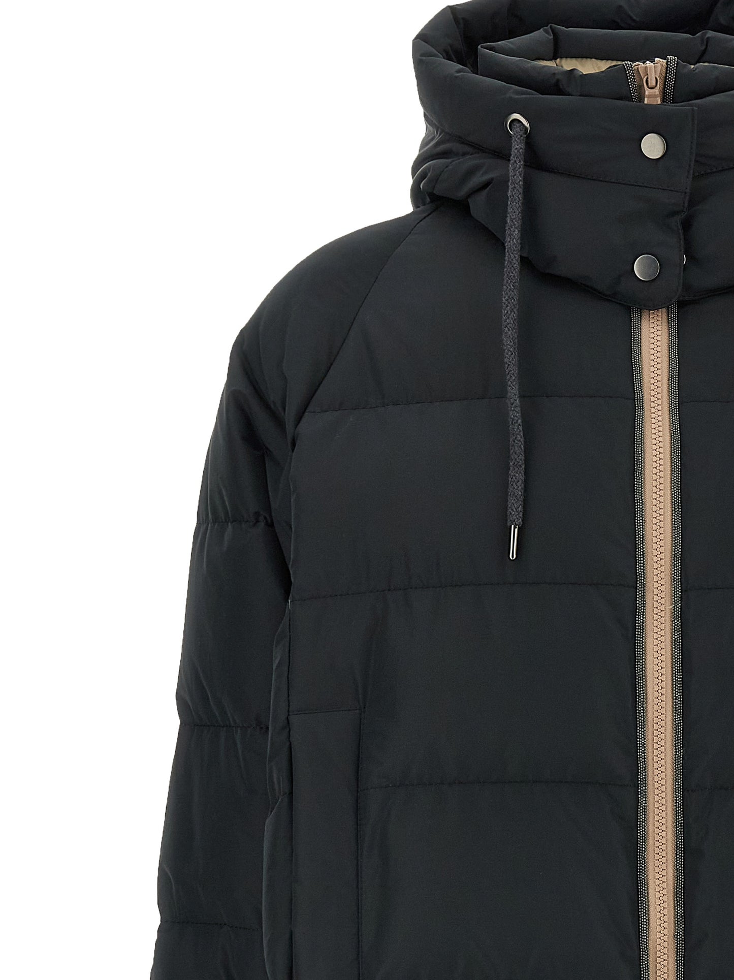 Brunello Cucinelli Black Cotton Full-Length Jacket