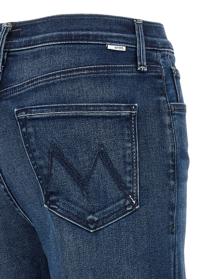 Mother Denim Blue Cotton Straight-Leg Jeans