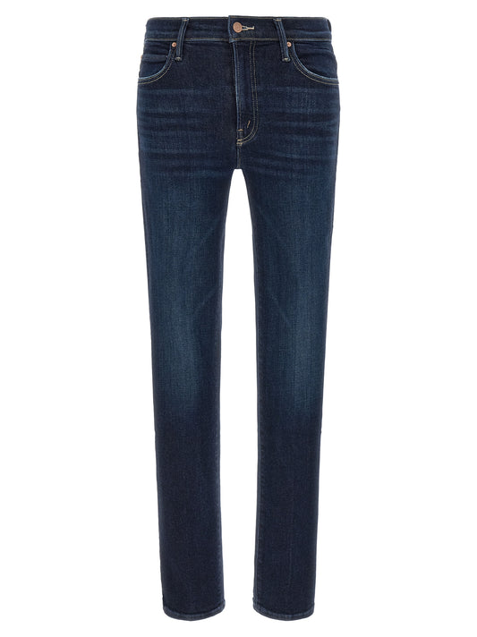Jeans by Mother Denim for women in cotton denim modal & polyester copper, dark-blue & signature presents a refined pantology silhouette, artfully defined by a refined pantology straight-leg, long, and a sophisticated mid rise.