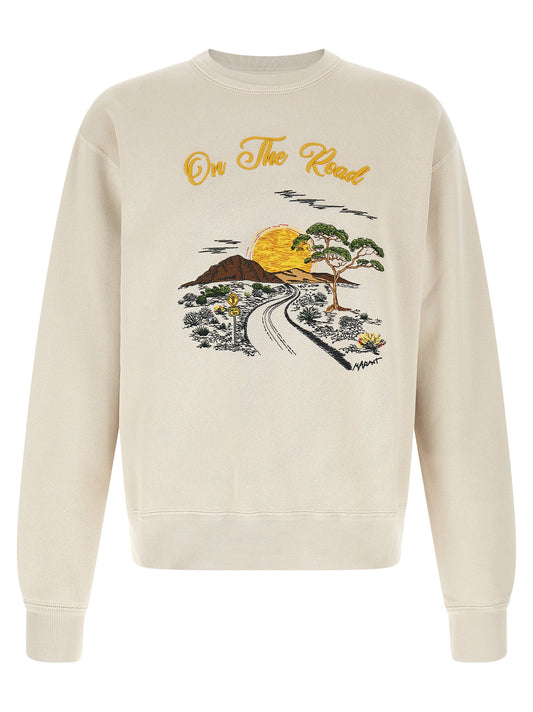 Sweatshirt by Isabel Marant for men in cotton polyester white presents a smart casual silhouette, featuring a smart casual crew neckline and for a sophisticated look.