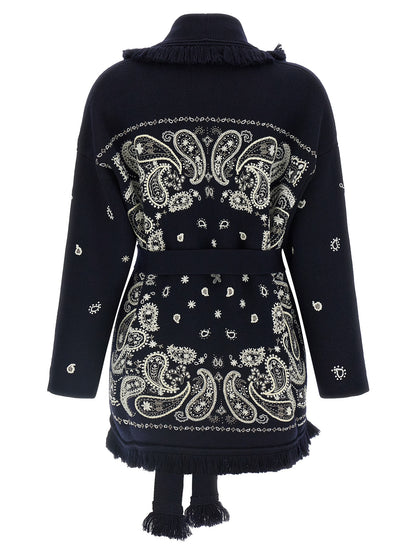 Alanui Blue Virgin Wool Cardigan