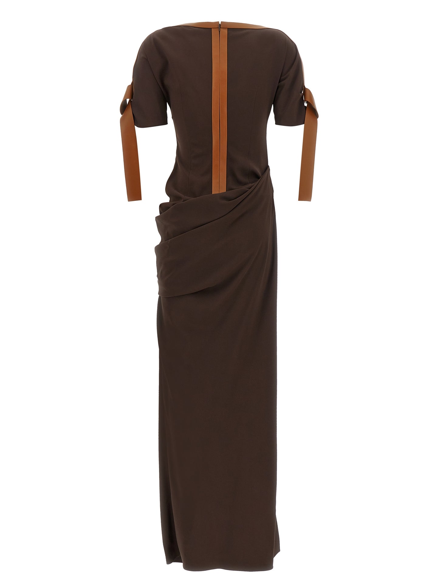 Ferragamo Brown Viscose Long Dress