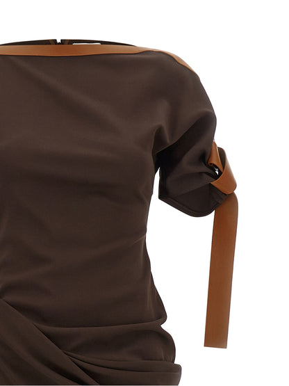 Ferragamo Brown Viscose Long Dress
