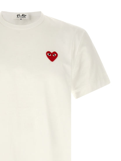 Comme Des Garçons Play White Cotton T-Shirt