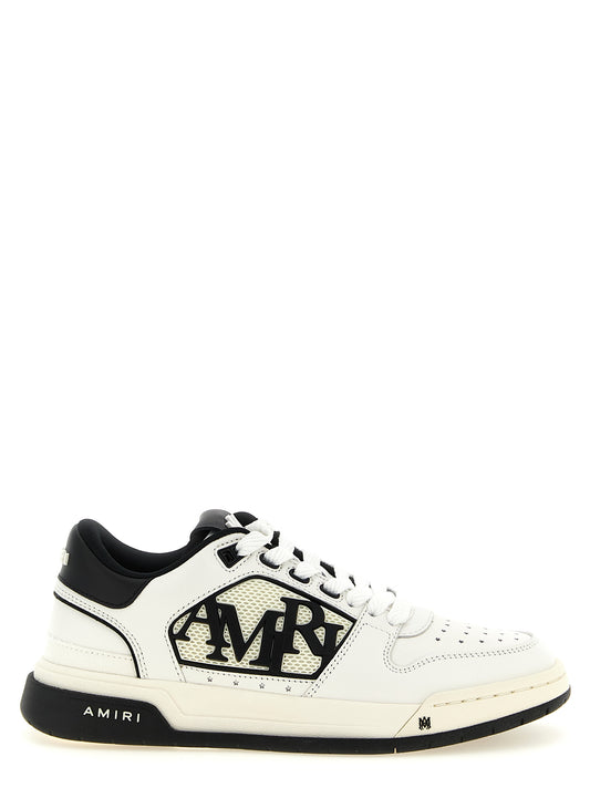 Athletic Sneakers by Amiri for women in calf leather mesh & metal bicolour, black, white & monogram features an exquisite silhouette, showcasing the premium athletic style of the Star Women's Athletic Calf Leather Mesh & Metal Sneakers with an exquisite finish.