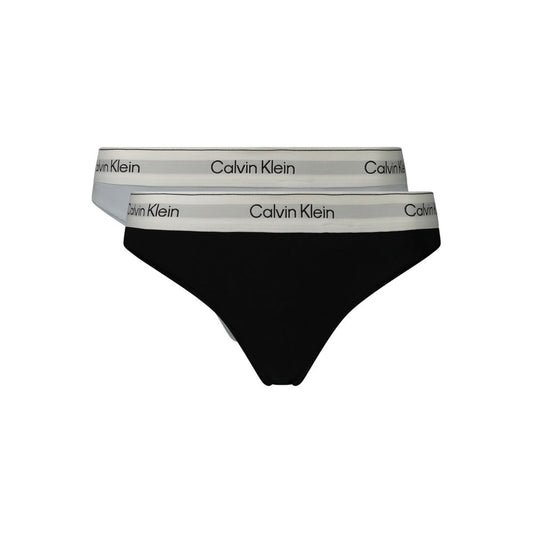 Underpants by Calvin Klein for women in stretch modal cotton black & light-blue features an nuanced silhouette, showcasing the refined Women's Stretch Modal Cotton Underpants design with a nuanced cut for a premium look.
