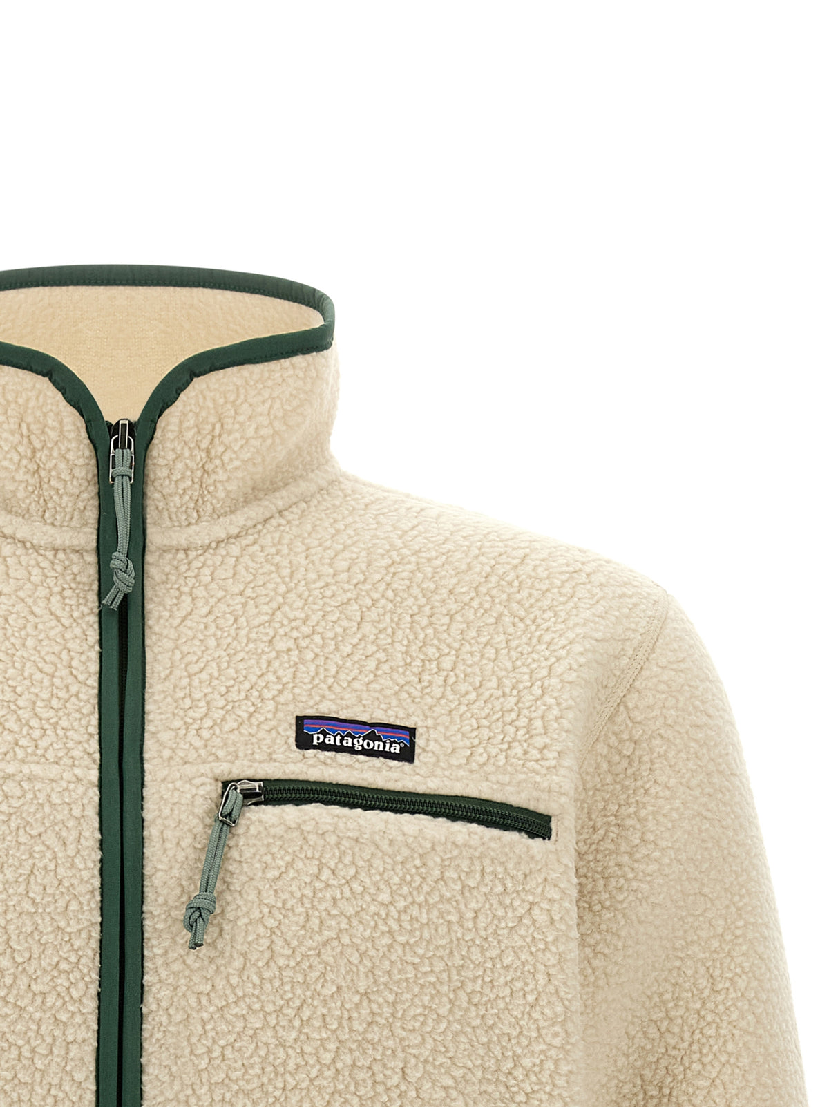 Overcoat by PATAGONIA for men in polyester beige & dark-green showcases a enveloping silhouette, detailed with distinctive pockets and a enveloping wrap neckline.