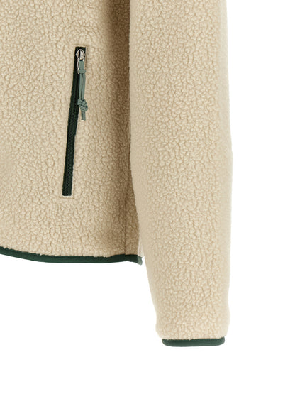 Overcoat by PATAGONIA for men in polyester beige & dark-green features an voluminous silhouette, showcasing distinct pockets and a voluminous for a truly voluminous aesthetic.