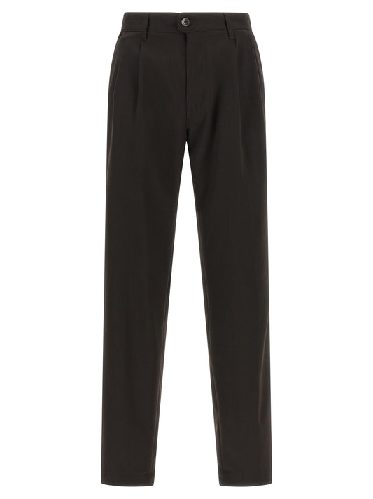 Trousers by Incotex for men in polyester & wool brown presents a perennial silhouette, meticulously tailored with a cut, long finish, and an elegant .