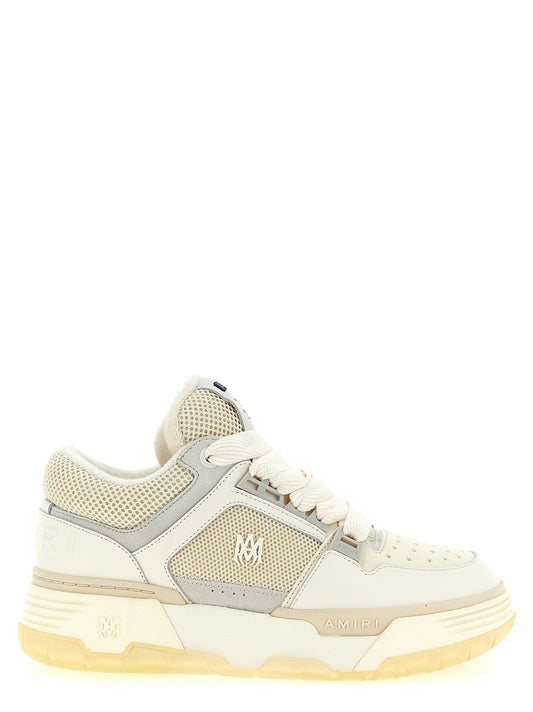 Sneakers by Amiri for women in calfskin leather modacrylic & terrycloth white presents a on trend silhouette from the Star Women's Chunky Skater Calfskin Leather Modacrylic & Terrycloth Sneakers collection, showcasing a on trend chunky skater style for an elevated aesthetic.