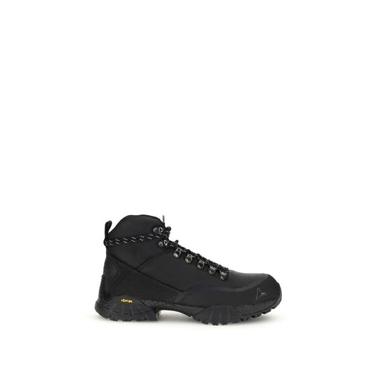 Lace-Up Boots by ROA for men in leather & rubber black showcases a impeccable silhouette as Men's Leather & Rubber Lace-Up Boots, artfully defined by a impeccable and a impeccable .