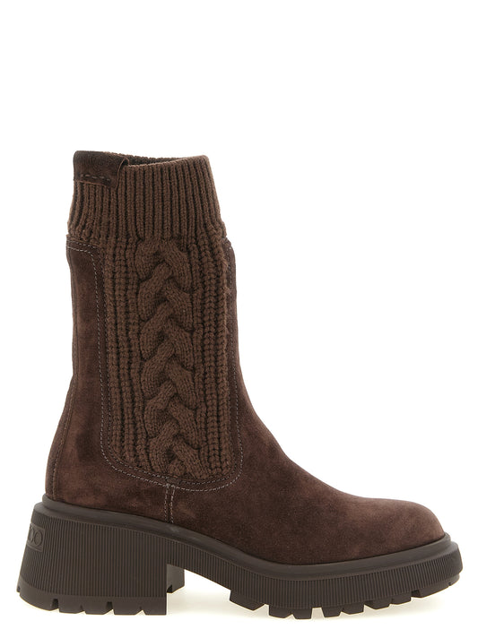 Ankle Boots by Jimmy Choo for women in suede lamb leather brown showcases a impeccable silhouette as Women's Suede Lamb Leather Ankle Boots, artfully defined by a impeccable and a impeccable .