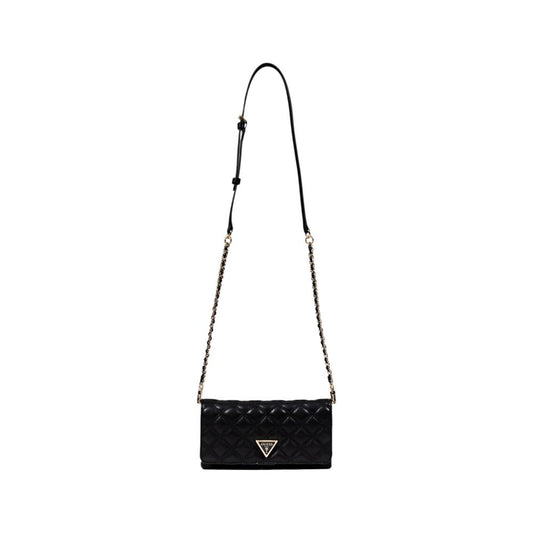 Medium Crossbody Evening Flap Handbag by Guess for women in polyethylene & polyurethane black & signature features a exquisite silhouette, showcasing a secure flap and exquisite with versatile crossbody-strap, shoulder-strap & adjustable-strap for a exquisite finish.