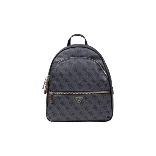 Large Backpack by Guess for women in polyethylene & polyurethane gray, patterned & signature features a fashionable silhouette, showcasing the Manhattan Polyethylene & Polyurethane Large Backpack design with a secure zipper, ample , and versatile backpack-strap & adjustable-strap.