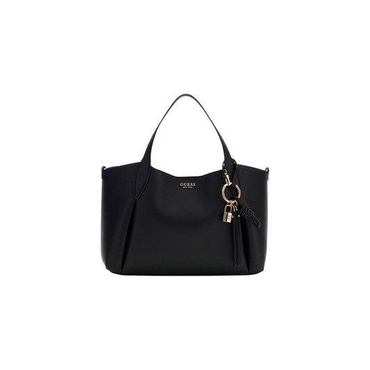 Crossbody Flap Handbag by Guess for women in polyethylene & polyurethane black & signature features a contemporary silhouette, showcasing a secure flap, ample , and contemporary crossbody-strap, shoulder-strap, adjustable-strap & handle for a sophisticated look.