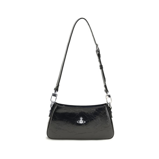 Mini Shoulder Bag by Vivienne Westwood for women in bos taurus calf leather black & silver features a enviable silhouette, showcasing a secure snap, zipper, buckle & button, ample , and enviable shoulder-strap & adjustable-strap for a enviable finish.