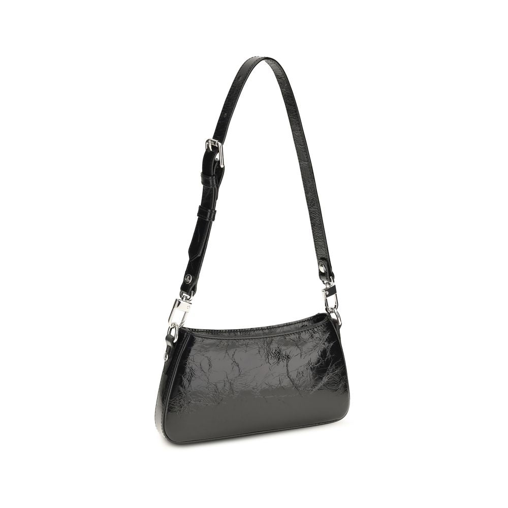 Mini Shoulder Bag by Vivienne Westwood for women in bos taurus calf leather black & silver features an effortlessly chic silhouette with a secure snap, zipper, buckle & button, ample , and versatile shoulder-strap & adjustable-strap for effortlessly chic everyday luxury.