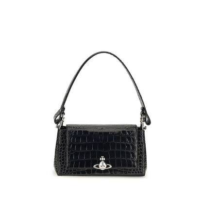 Vivienne Westwood Black Calf Leather Bos Taurus Shoulder Bag